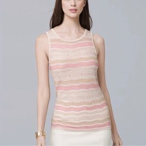 WHBM Sweater Tank Pink Stripe